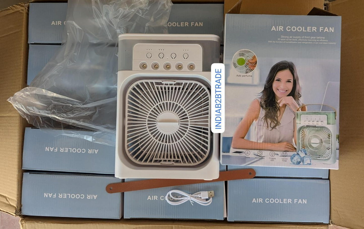 4-in-1 Portable Air Cooler Fan with Mist Spray & Humidifier
